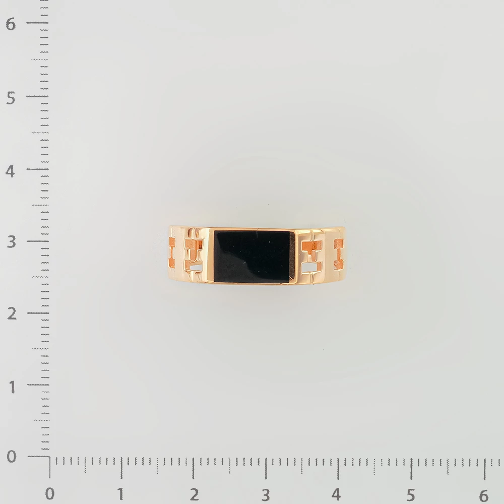 Кольцо с ониксом из красного золота 375 пробы