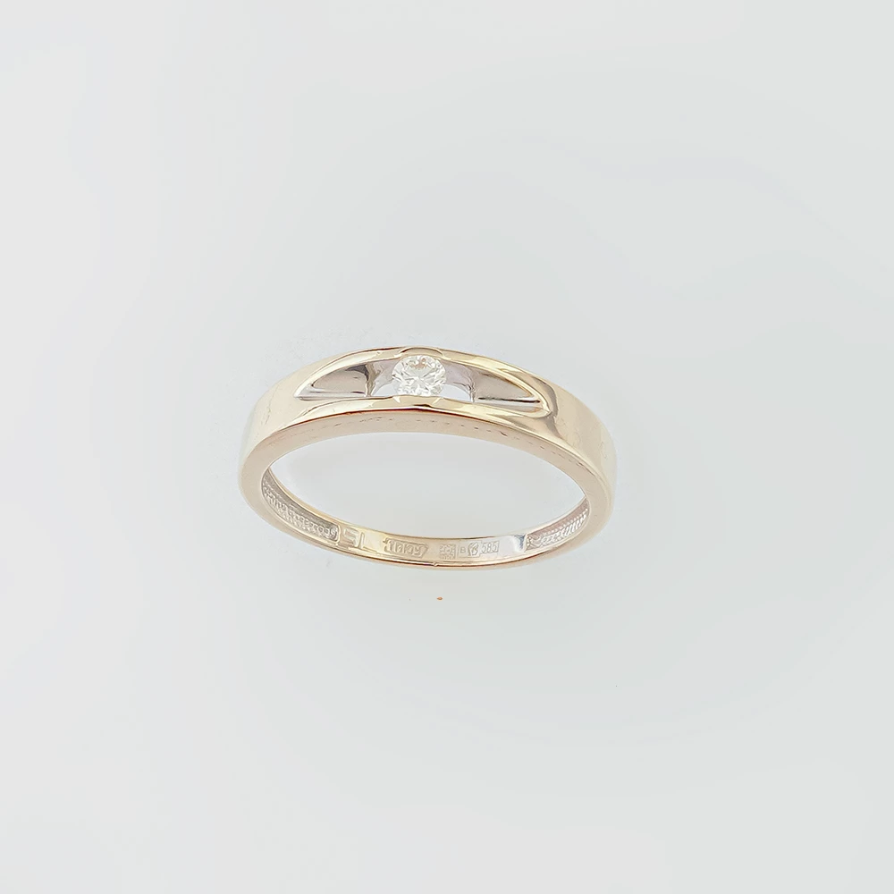 Кольцо с бриллиантом из белого золота 585 пробы