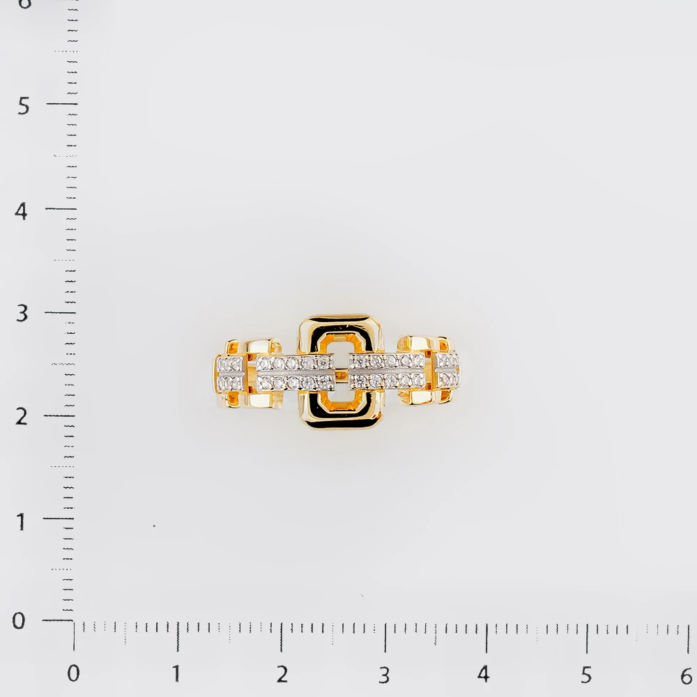 Кольцо с фианитом из желтого золота 585 пробы