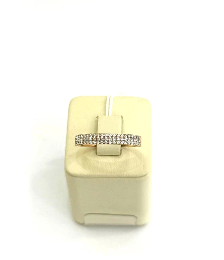 Кольцо с фианитом из красного золота 375 пробы