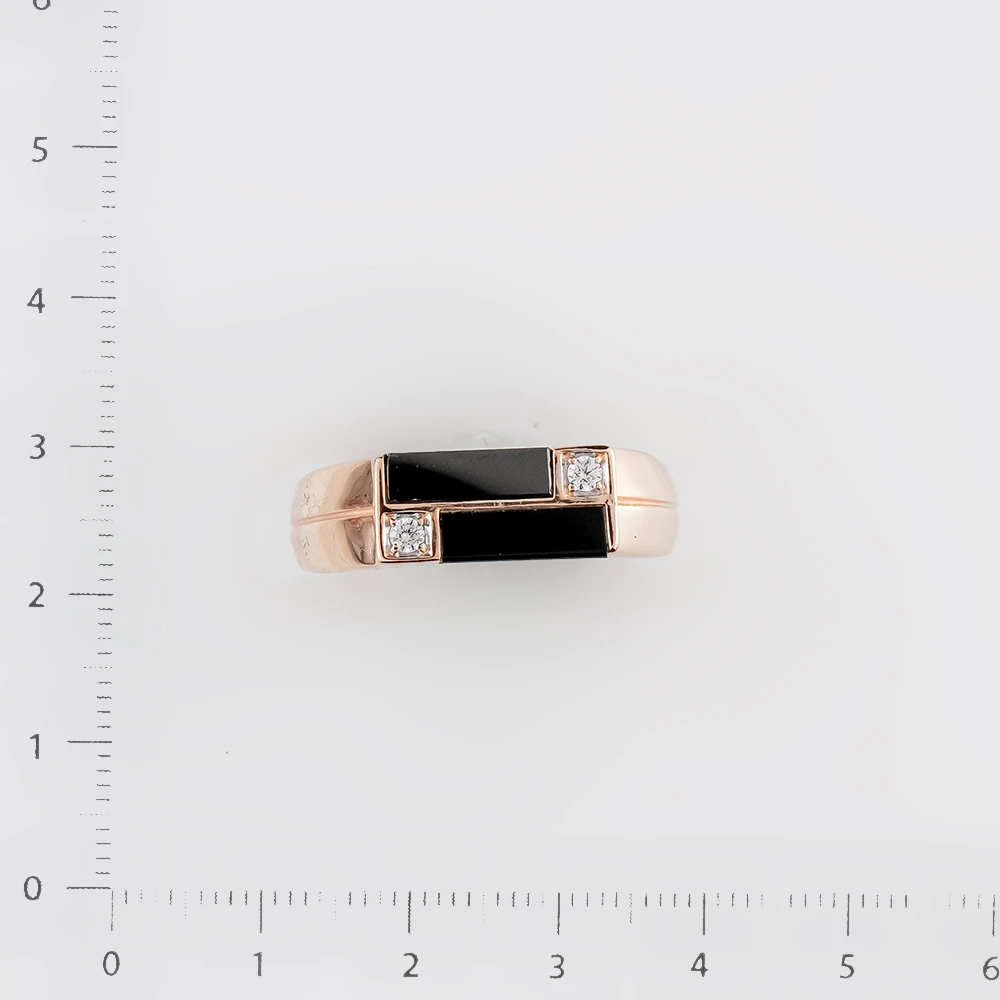 Кольцо с ониксом из красного золота 585 пробы