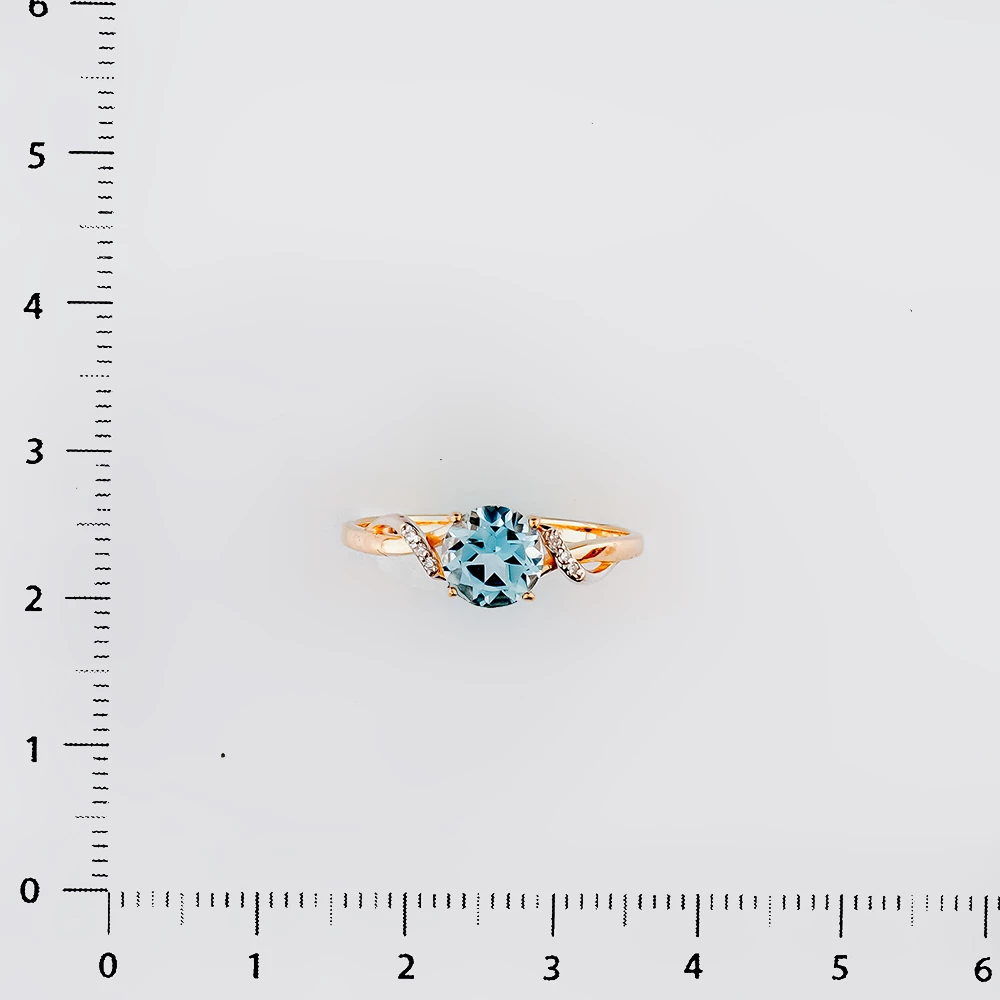 Кольцо с топазом из красного золота 585 пробы