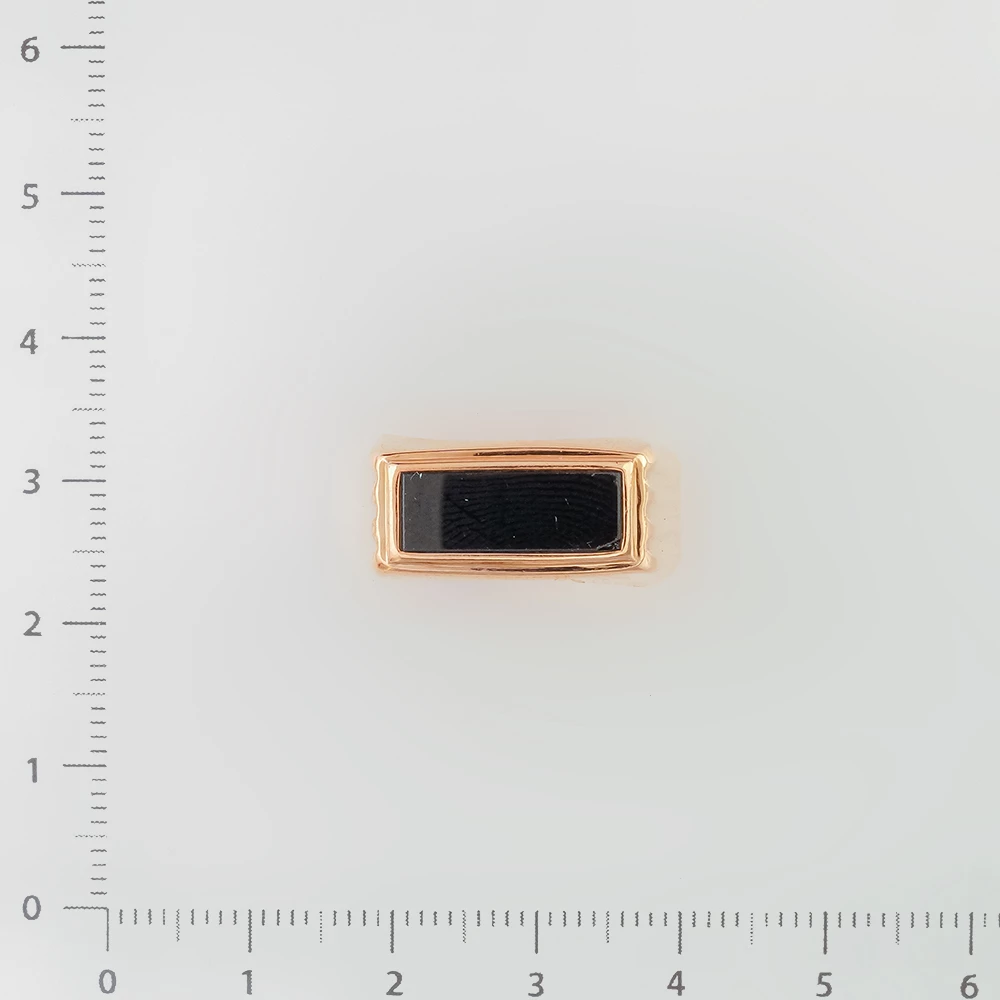 Кольцо с ониксом из красного золота 585 пробы