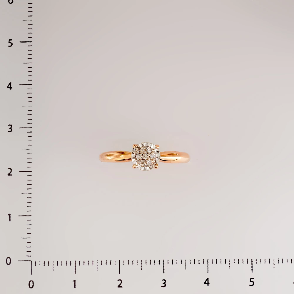 Кольцо с бриллиантом из красного золота 585 пробы