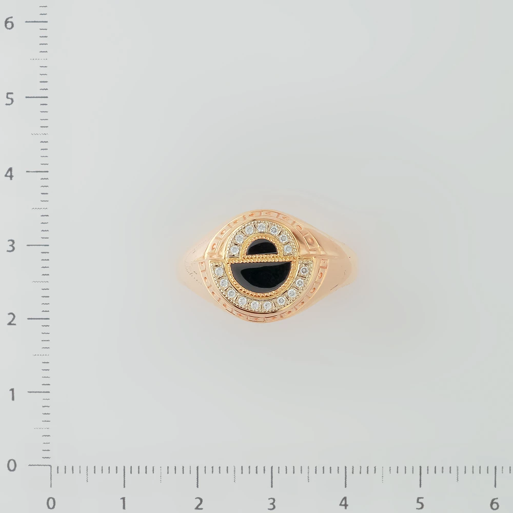 Кольцо с агатом из красного золота 585 пробы