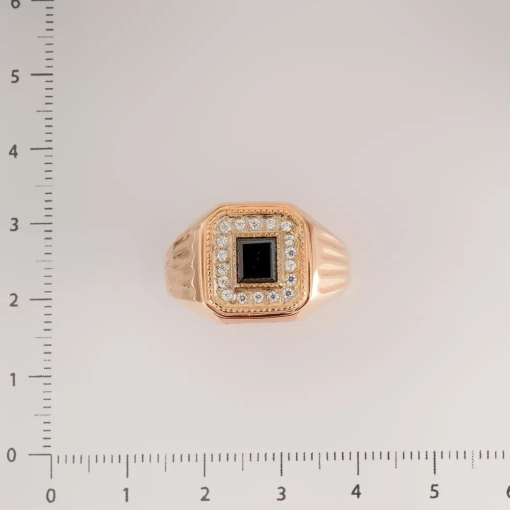 Кольцо с ониксом из красного золота 585 пробы 2