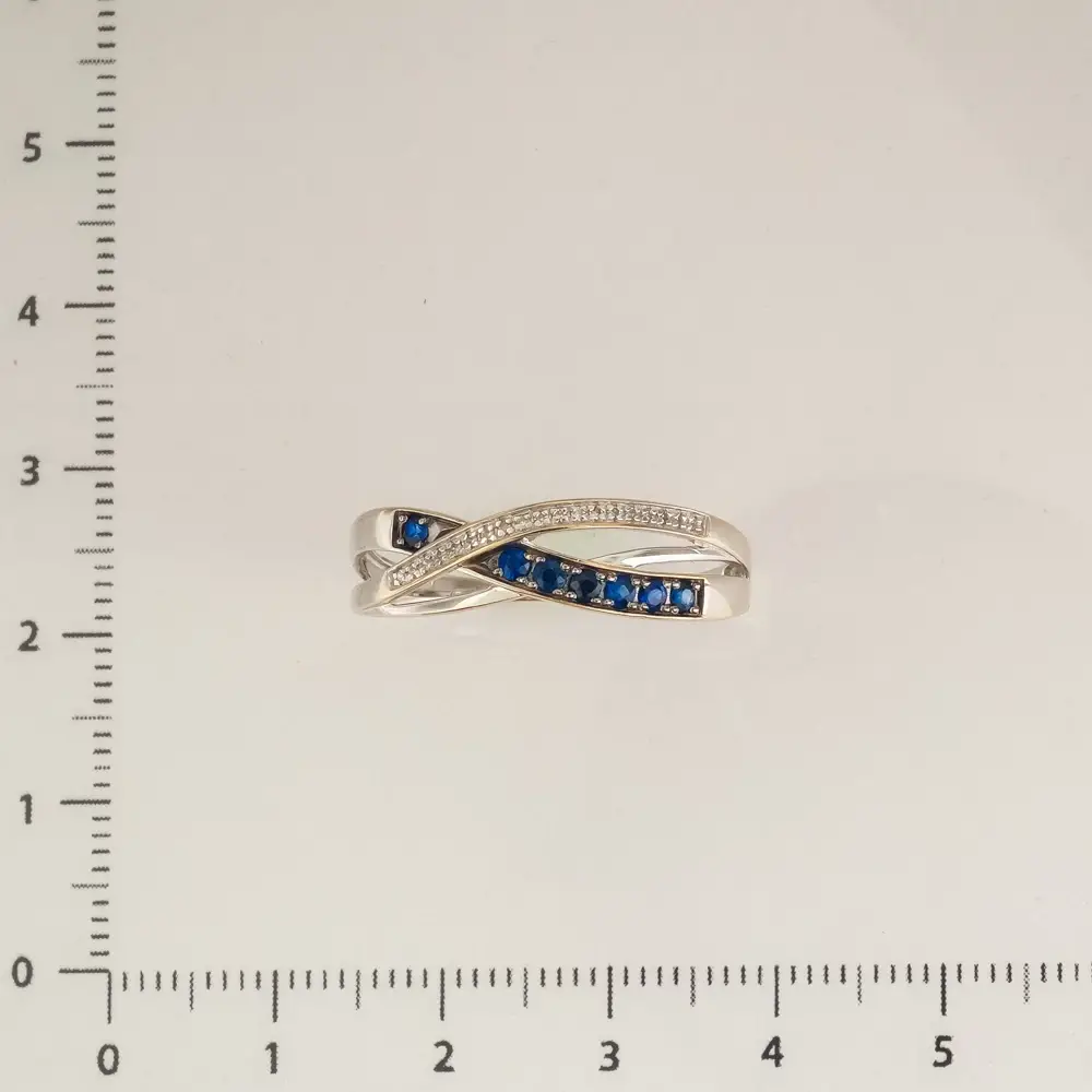 Кольцо с сапфиром из белого золота 585 пробы 2