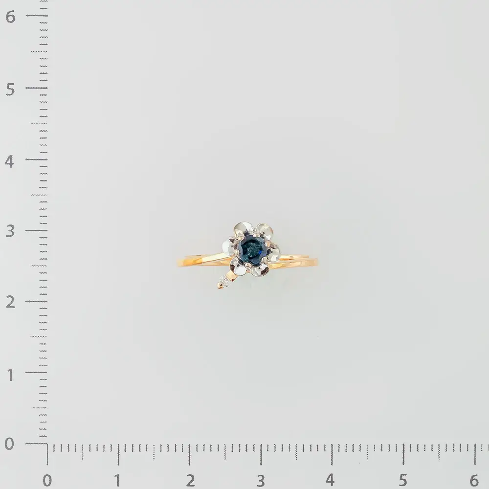 Кольцо с сапфиром из красного золота 585 пробы 2