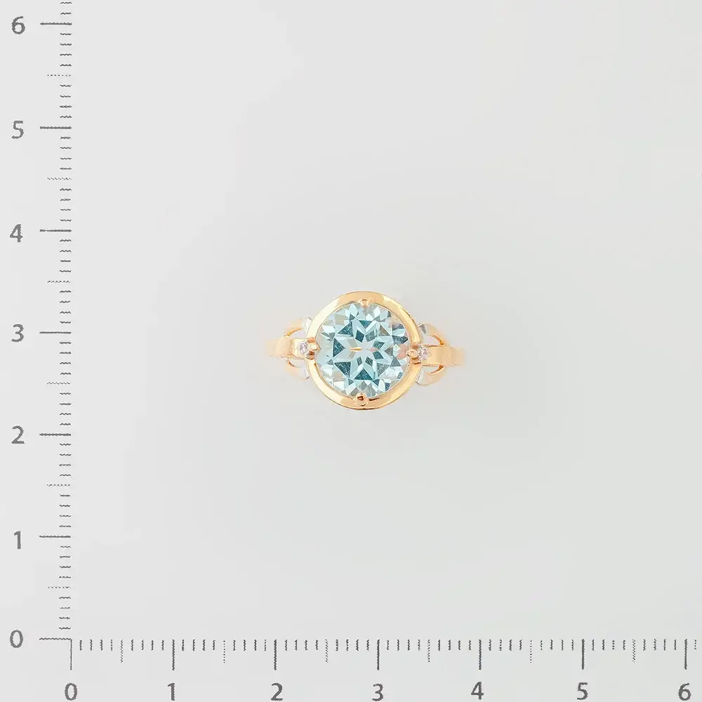 Кольцо с топазом из красного золота 585 пробы 2