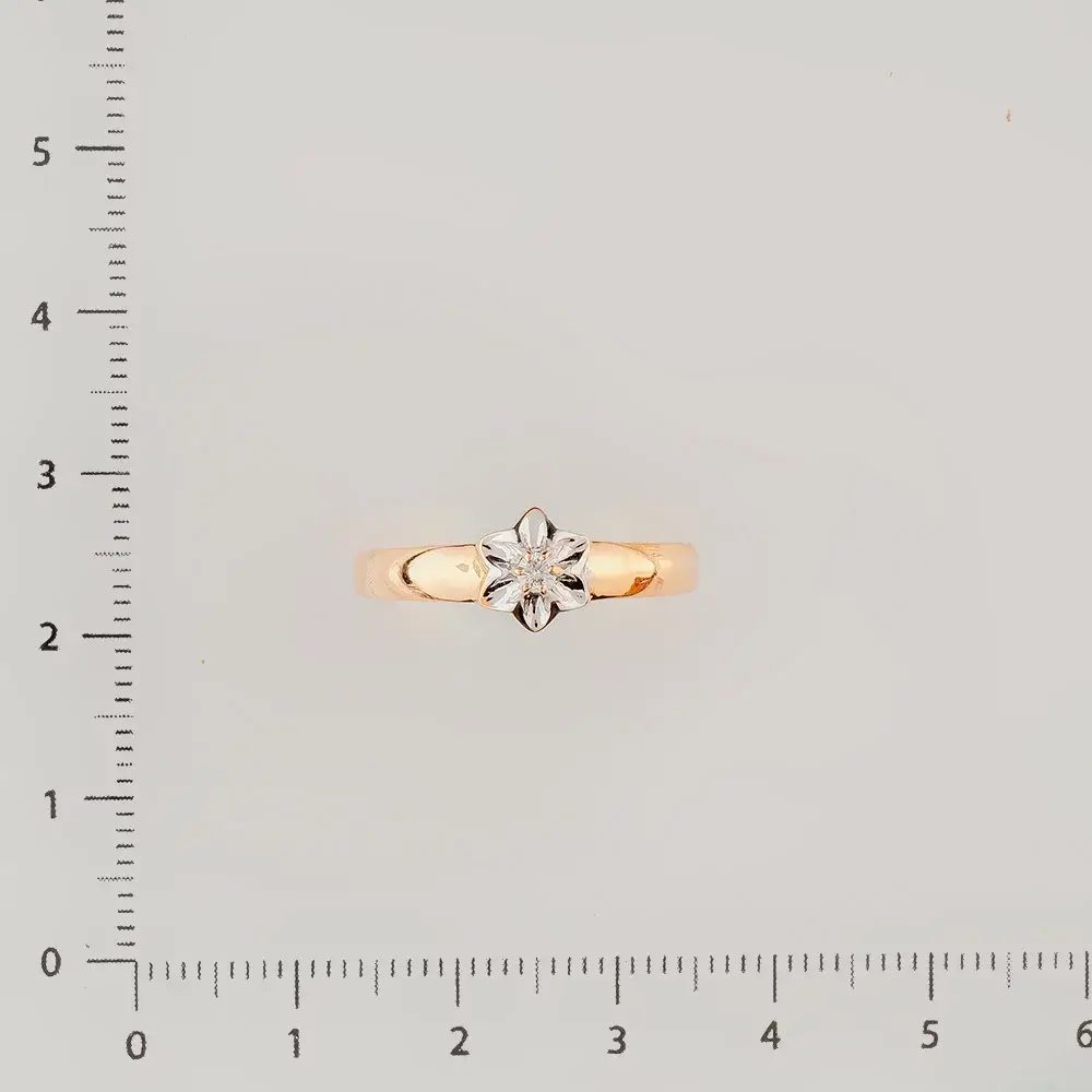 Кольцо с бриллиантом из красного золота 585 пробы 2