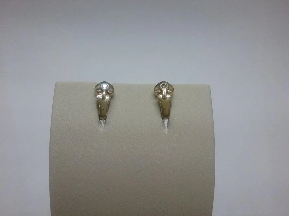 Серьги с бриллиантом из белого золота 585 пробы 1