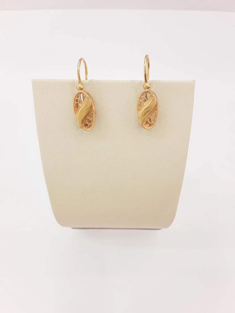 Серьги из желтого золота 585 пробы 1