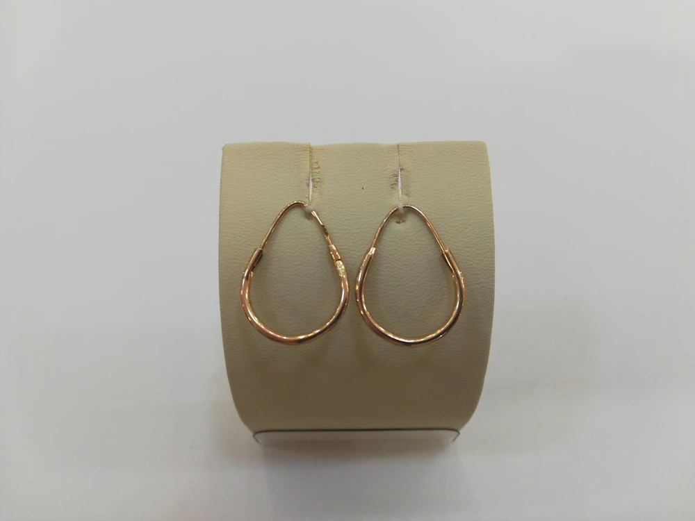 Серьги конго из красного золота 585 пробы 1