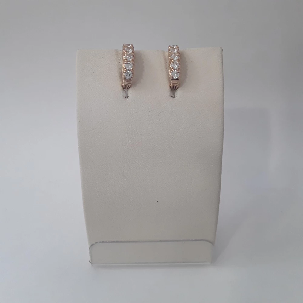 Серьги с фианитом из красного золота 585 пробы 1