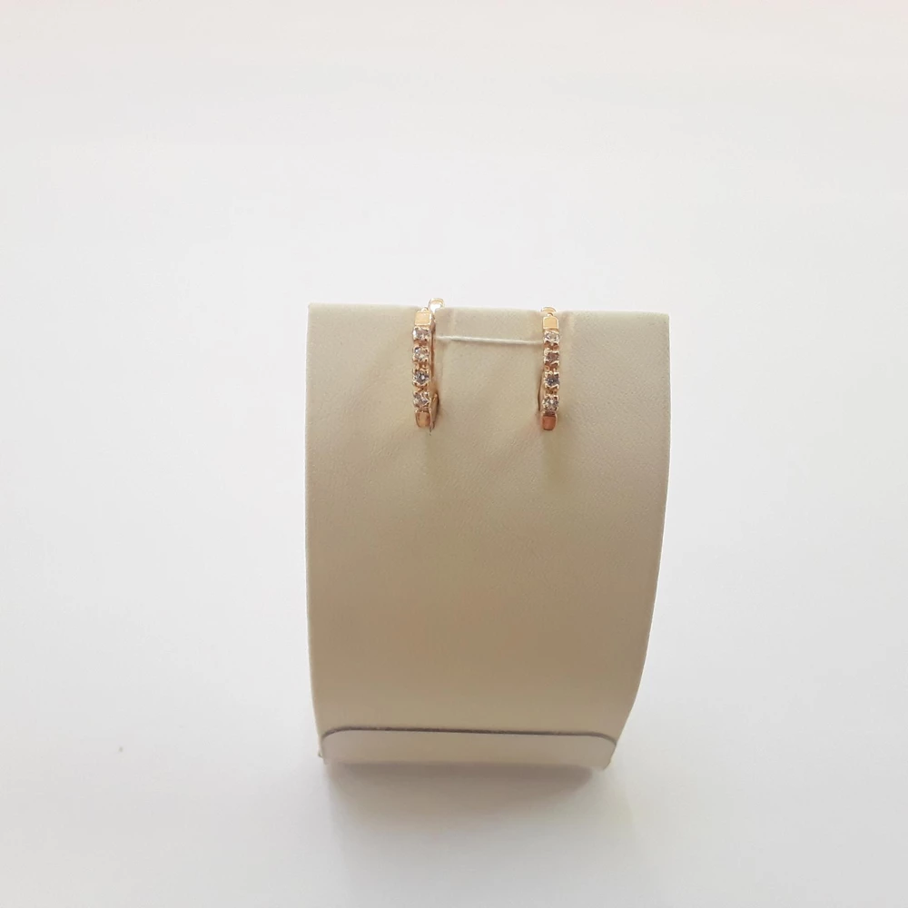 Серьги с фианитом из красного золота 585 пробы 1
