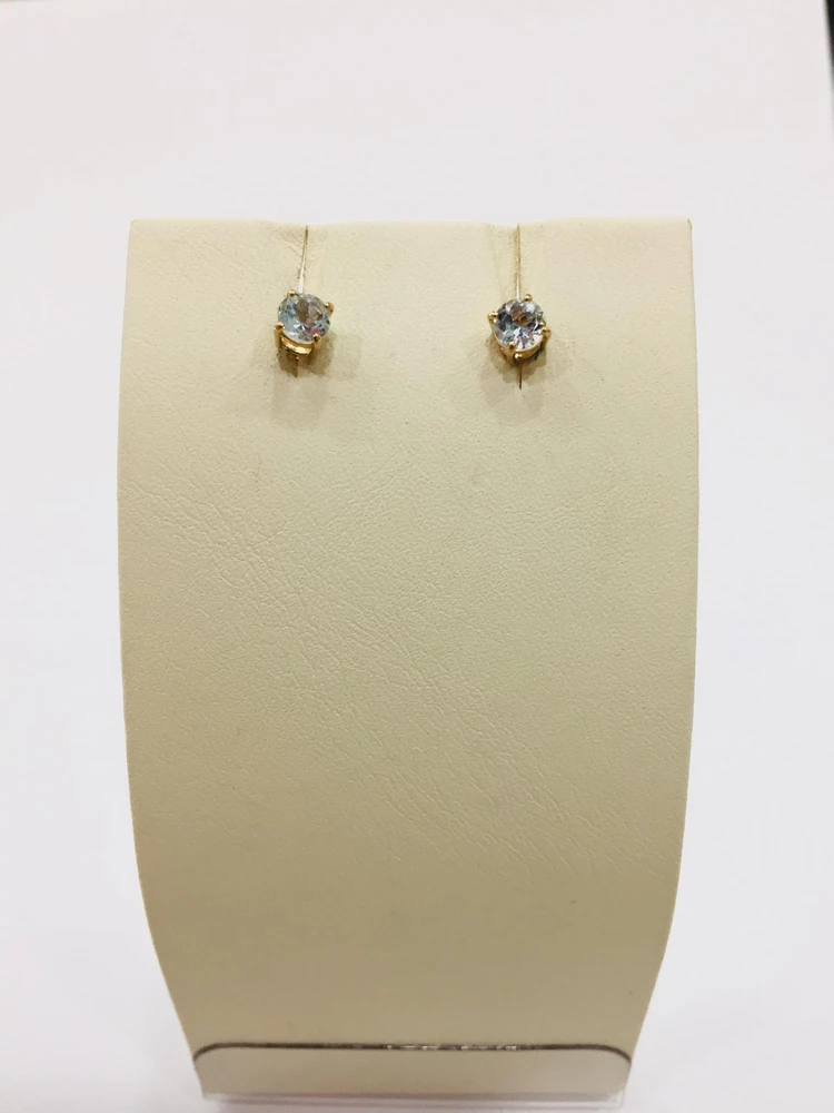 Серьги с фианитом из красного золота 585 пробы 1