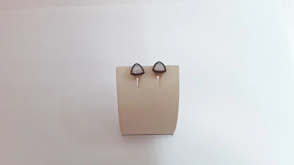 Серьги с фианитом из красного золота 585 пробы 1