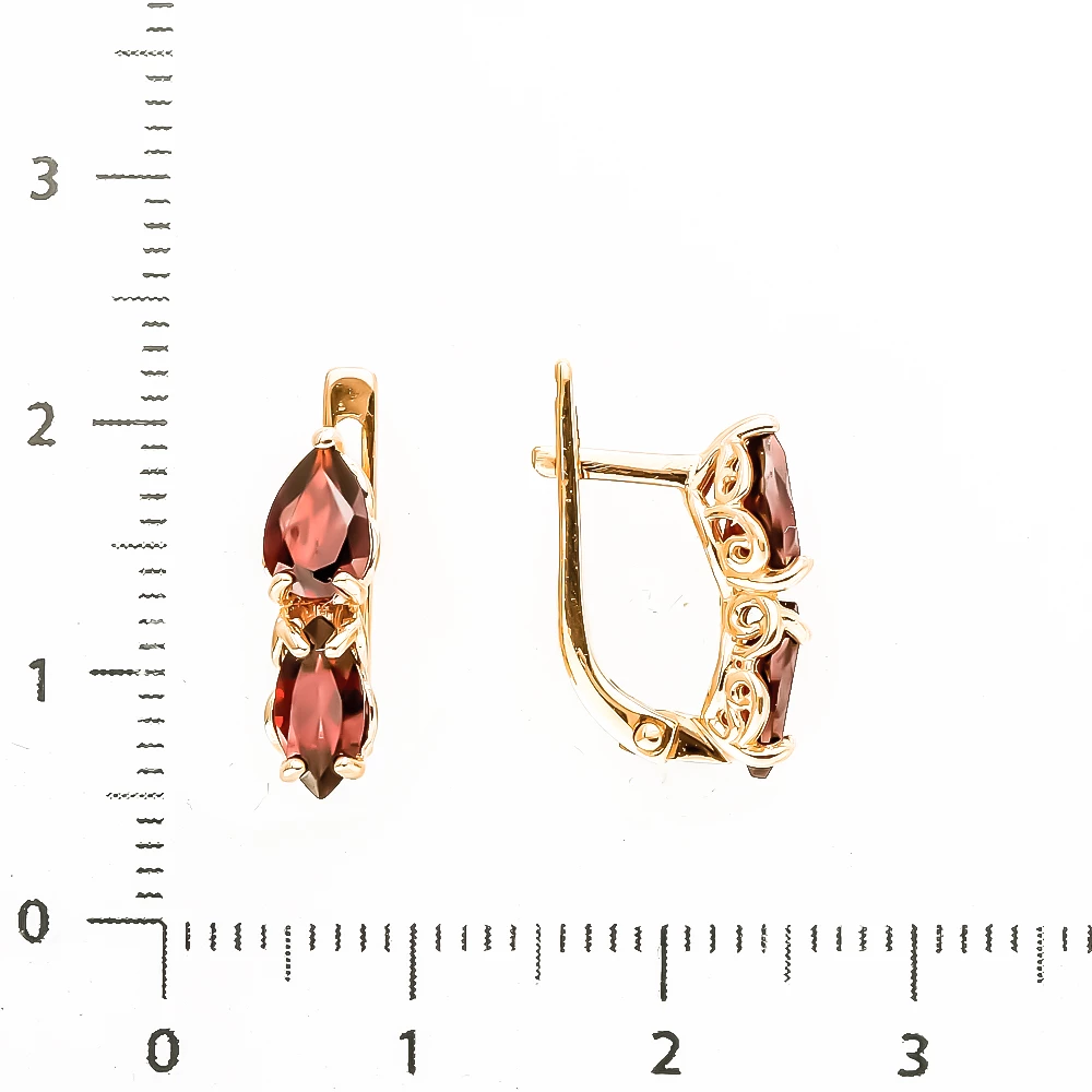 Серьги с фианитом из красного золота 585 пробы 2