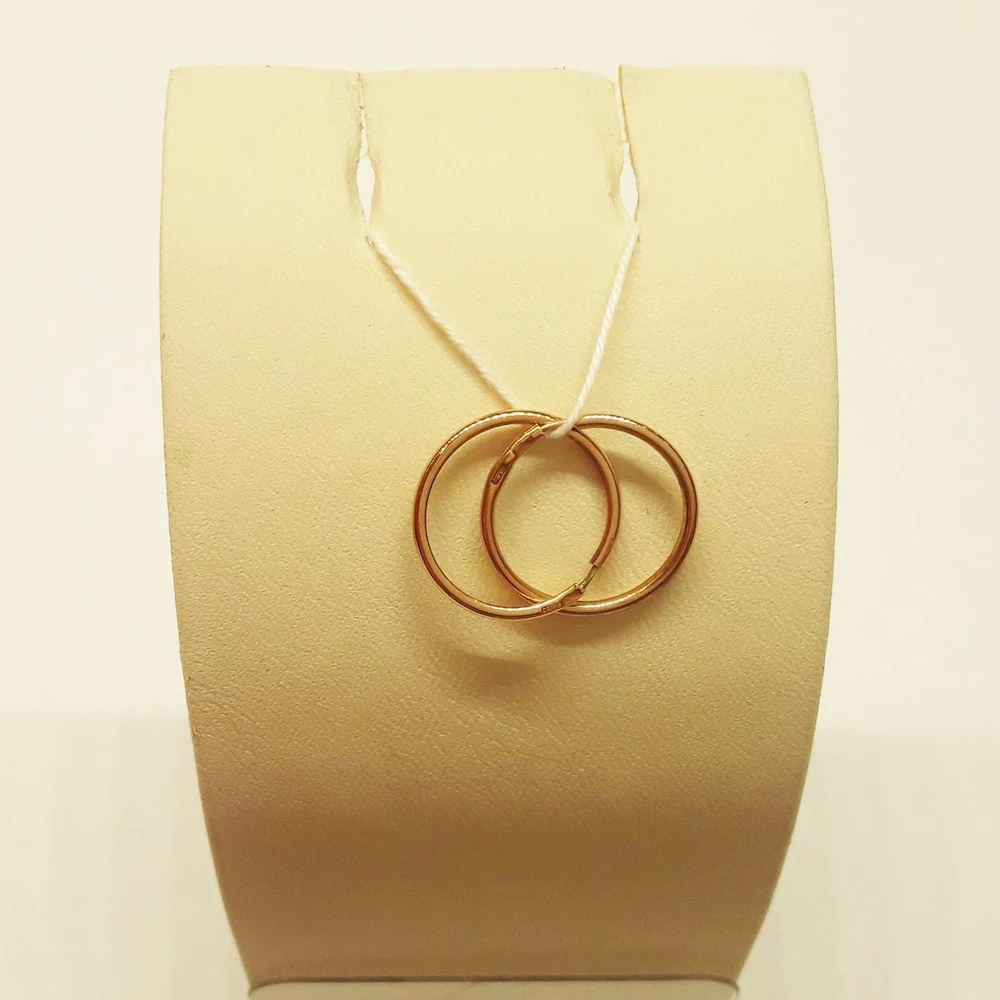 Серьги конго из красного золота 375 пробы 1