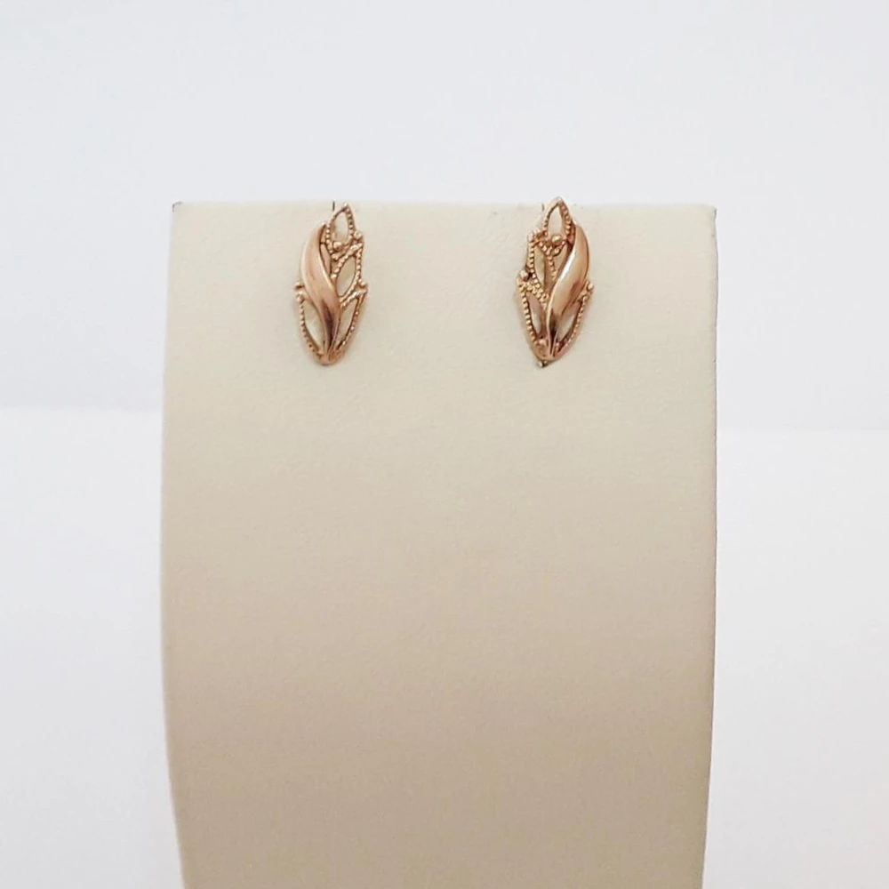 Серьги из красного золота 585 пробы 1