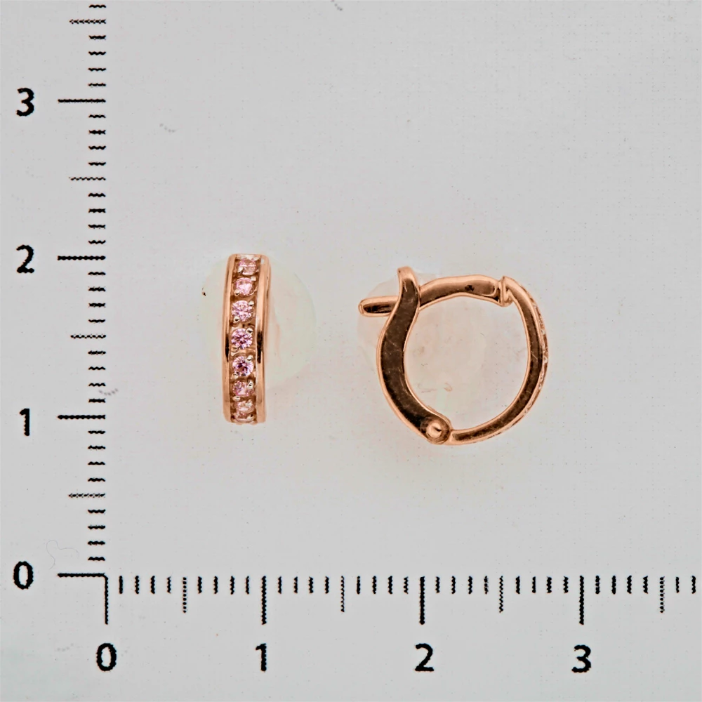 Серьги с фианитом из красного золота 585 пробы 2