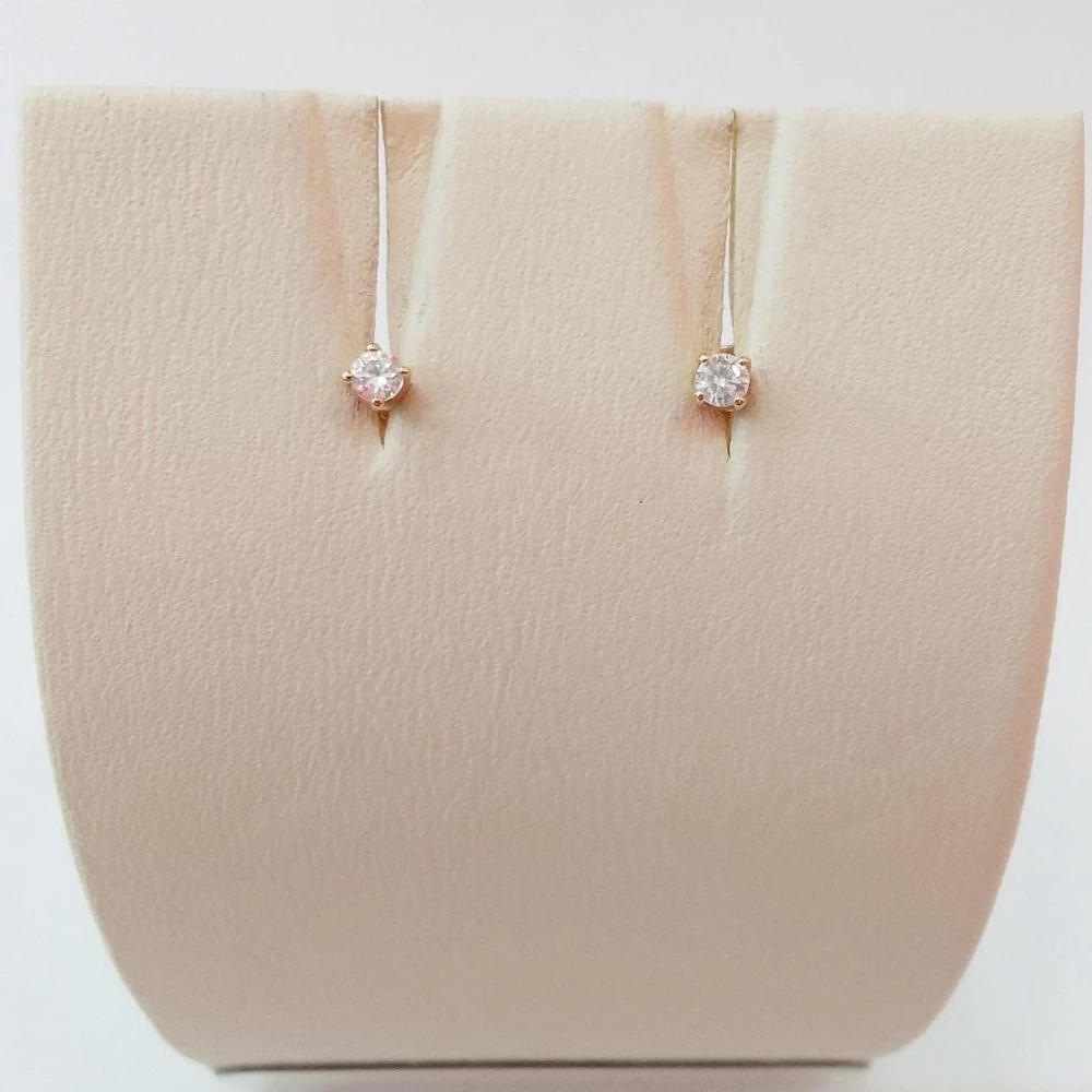 Серьги с фианитом из красного золота 585 пробы 1