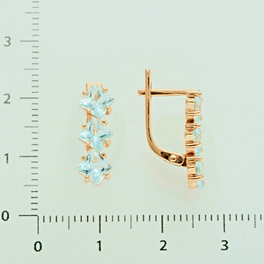 Серьги с топазом из красного золота 585 пробы 2