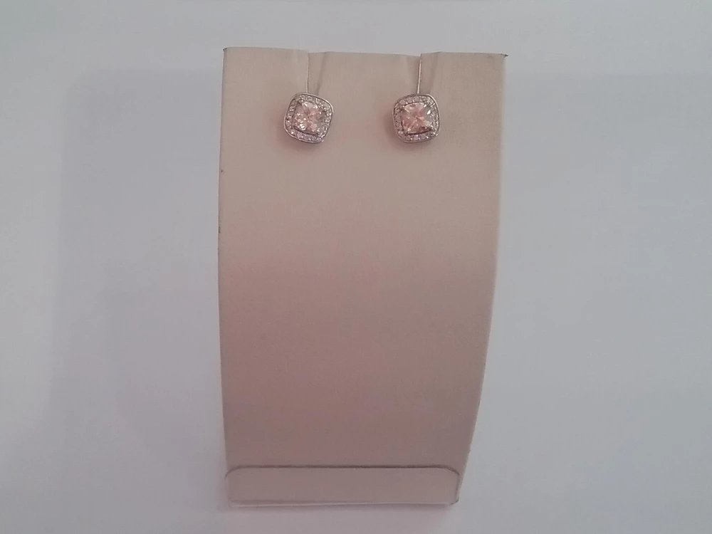 Серьги с фианитом из красного золота 585 пробы 1