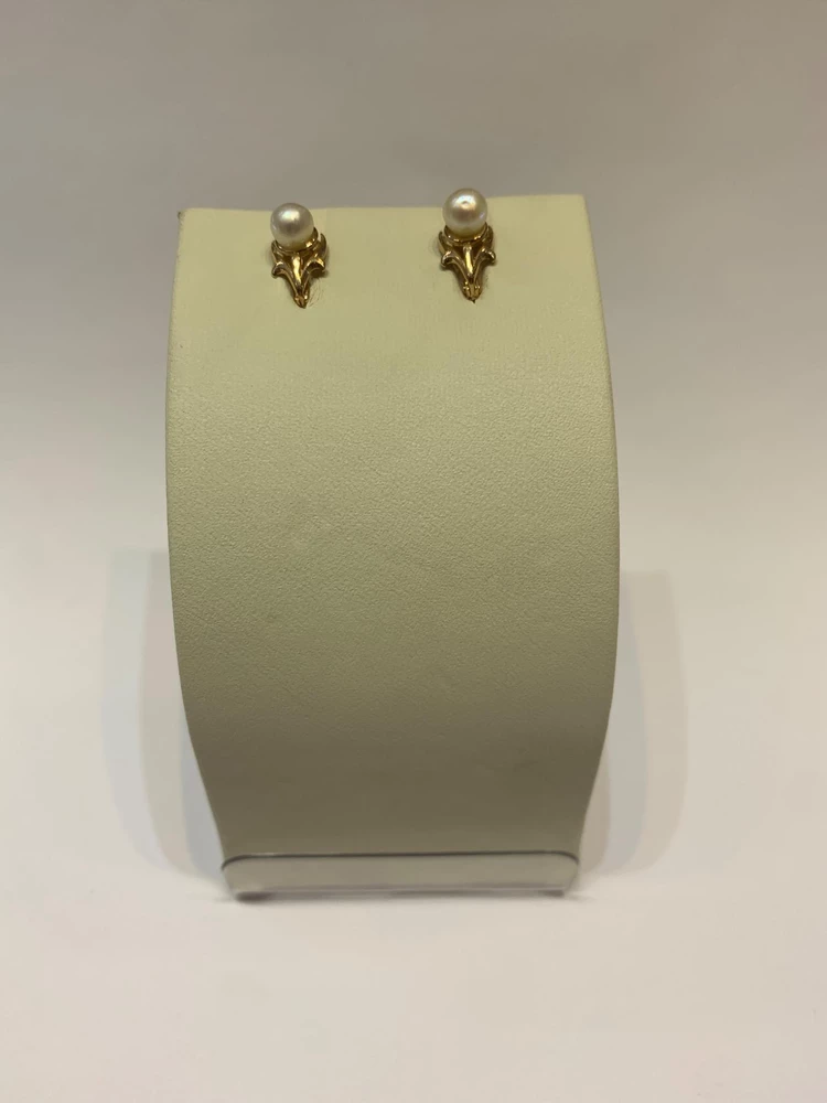 Серьги с жемчугом из красного золота 585 пробы 1
