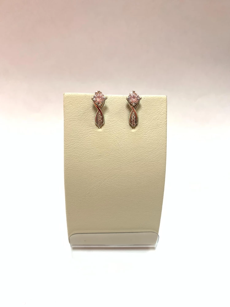 Серьги с фианитом из белого золота 585 пробы 1