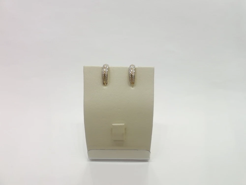 Серьги с фианитом из красного золота 585 пробы 1
