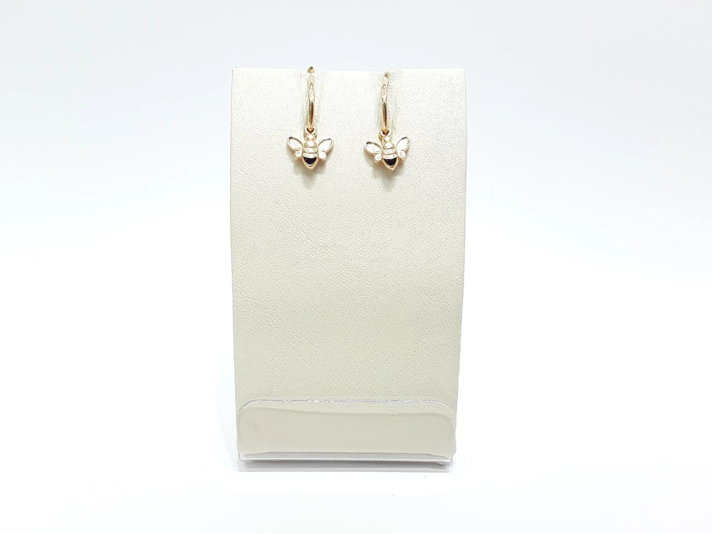 Серьги с фианитом из красного золота 585 пробы 1