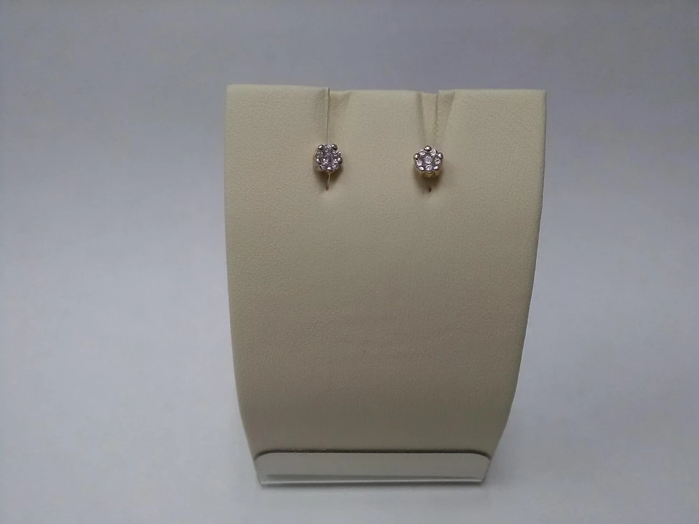Серьги с фианитом из красного золота 585 пробы 1