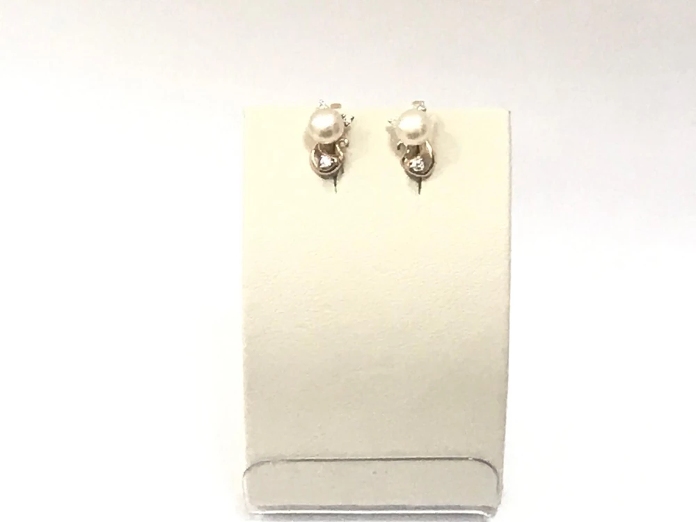 Серьги с жемчугом из красного золота 585 пробы 1