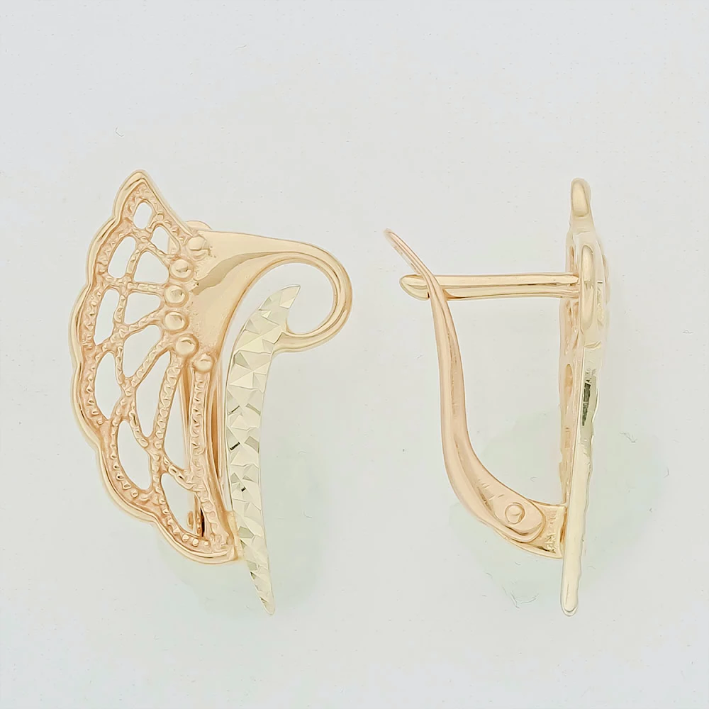 Серьги из красного золота 585 пробы 1