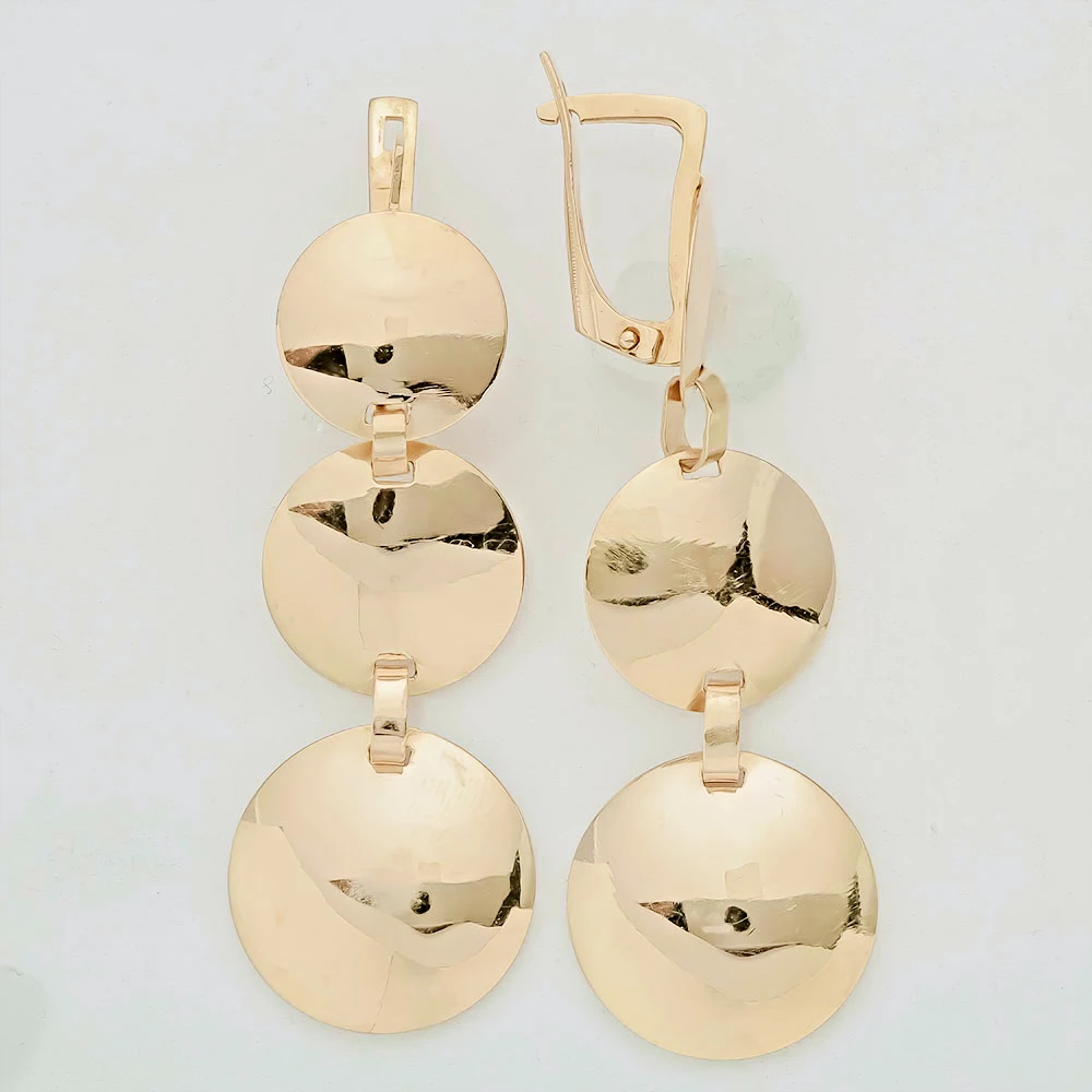 Серьги из красного золота 585 пробы 1