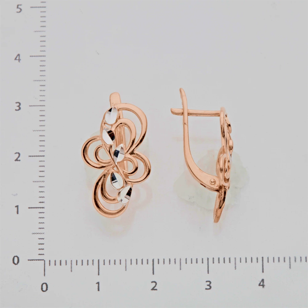 Серьги из красного золота 585 пробы 2
