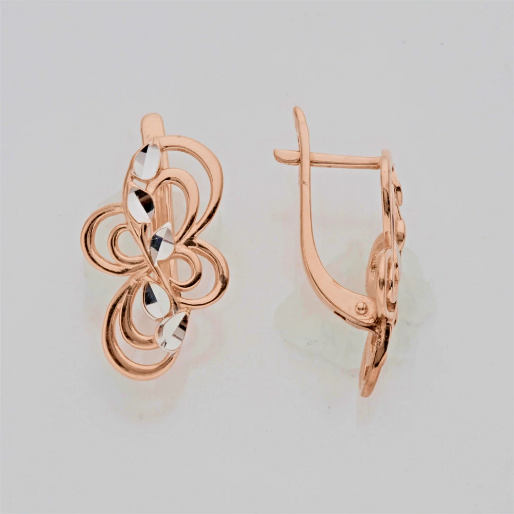 Серьги из красного золота 585 пробы 1