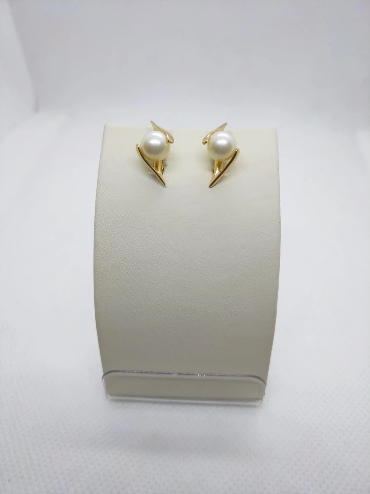 Серьги с жемчугом из красного золота 585 пробы 1