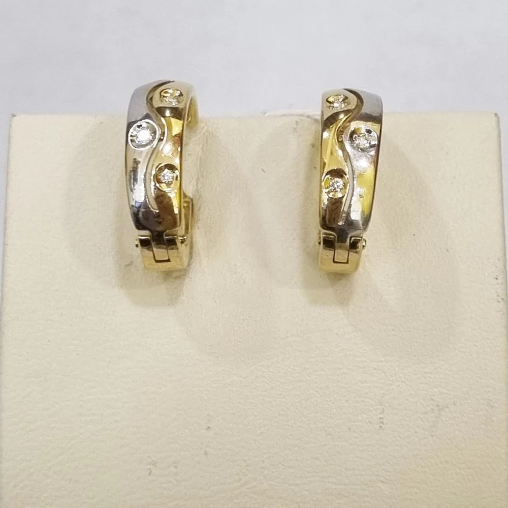 Серьги с бриллиантом из красного золота 585 пробы 1