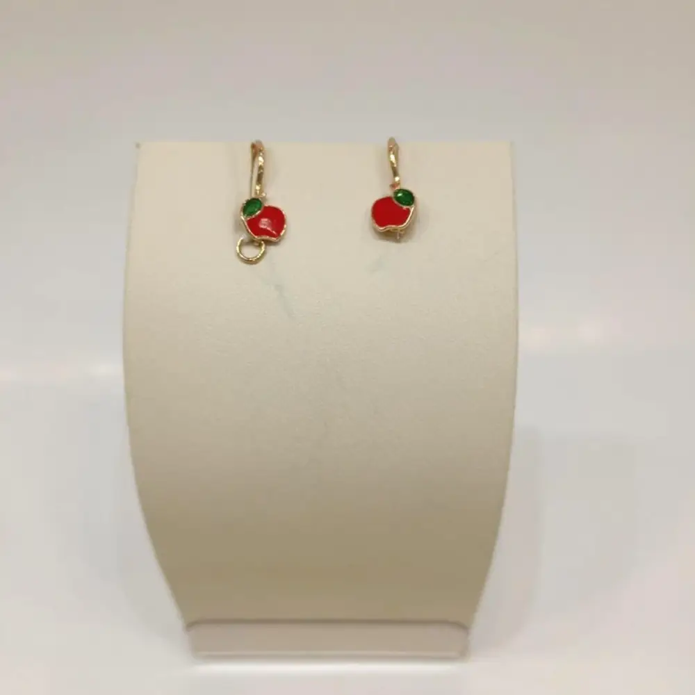 Серьги с эмалью из красного золота 585 пробы 1