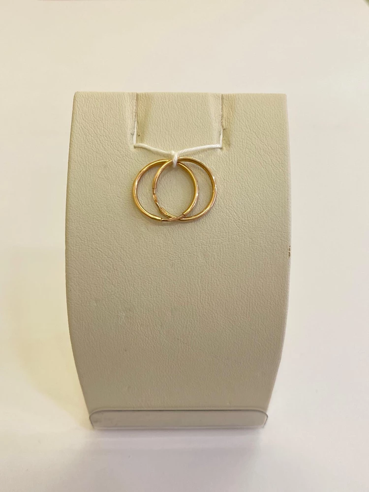 Серьги конго из красного золота 585 пробы