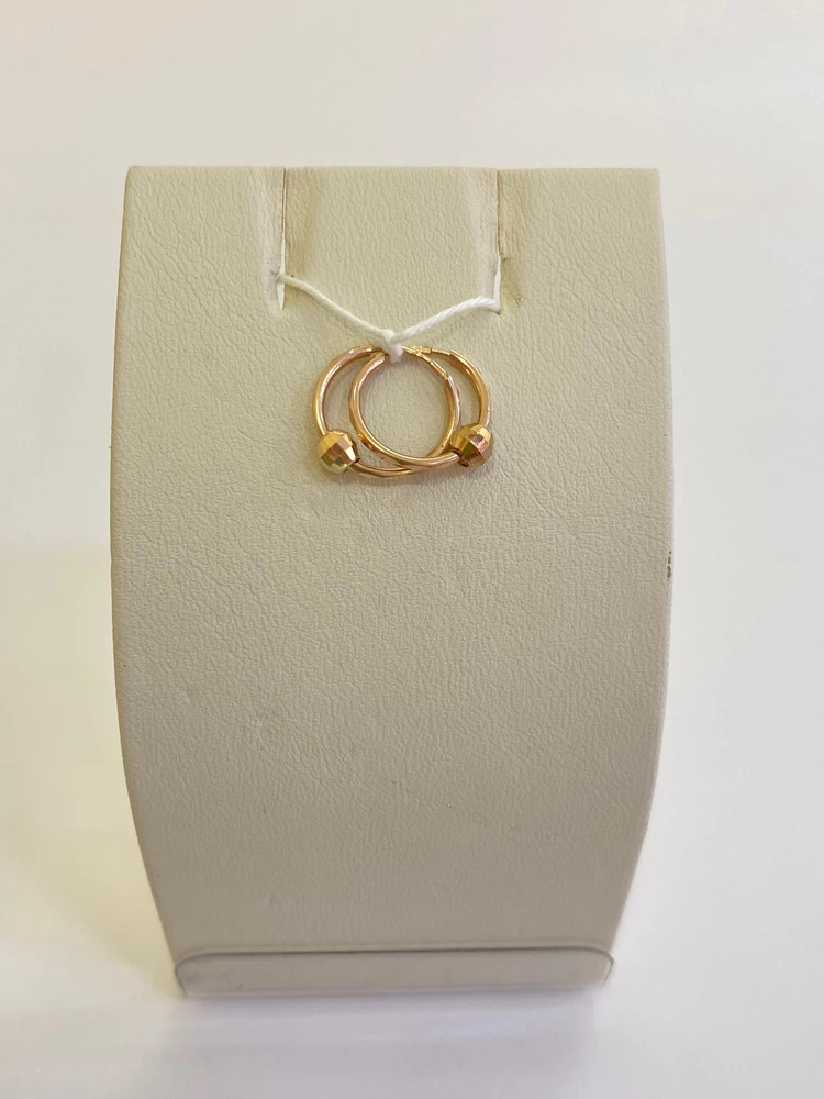 Серьги конго из красного золота 585 пробы