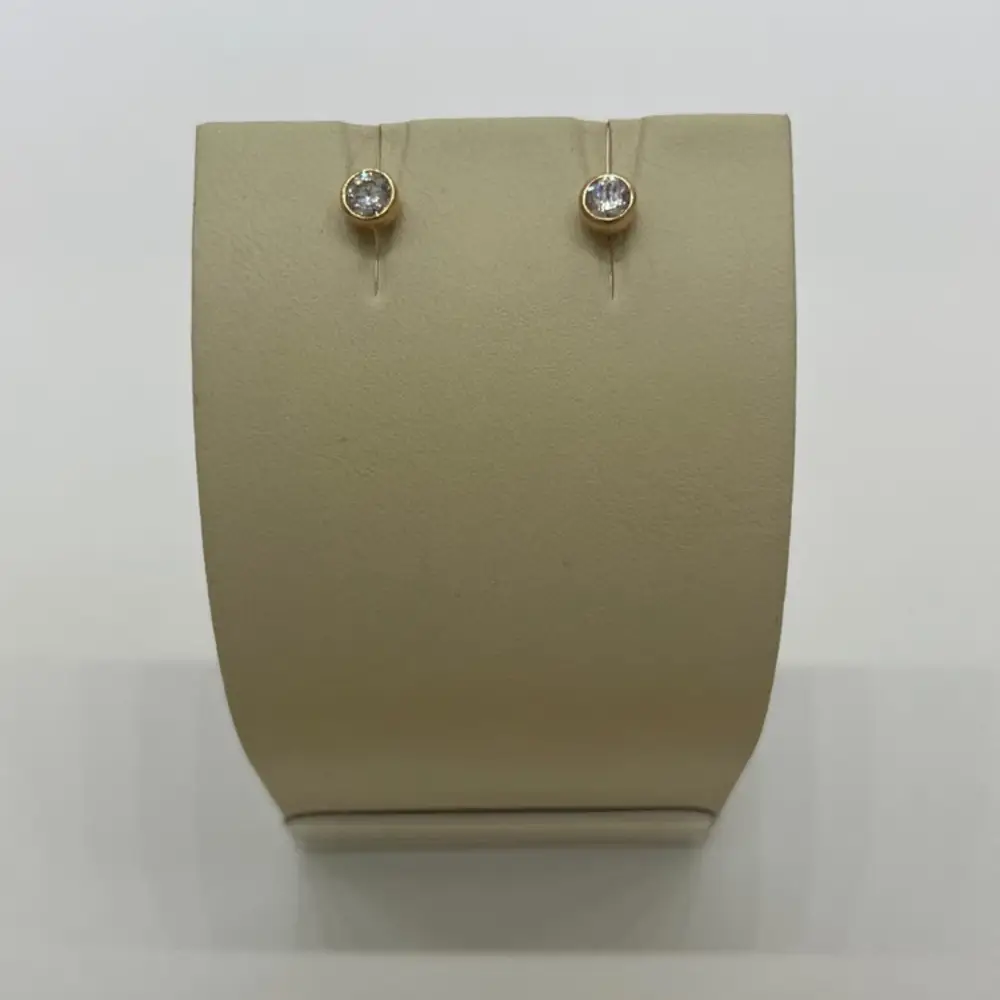 Серьги с фианитом из красного золота 585 пробы 1