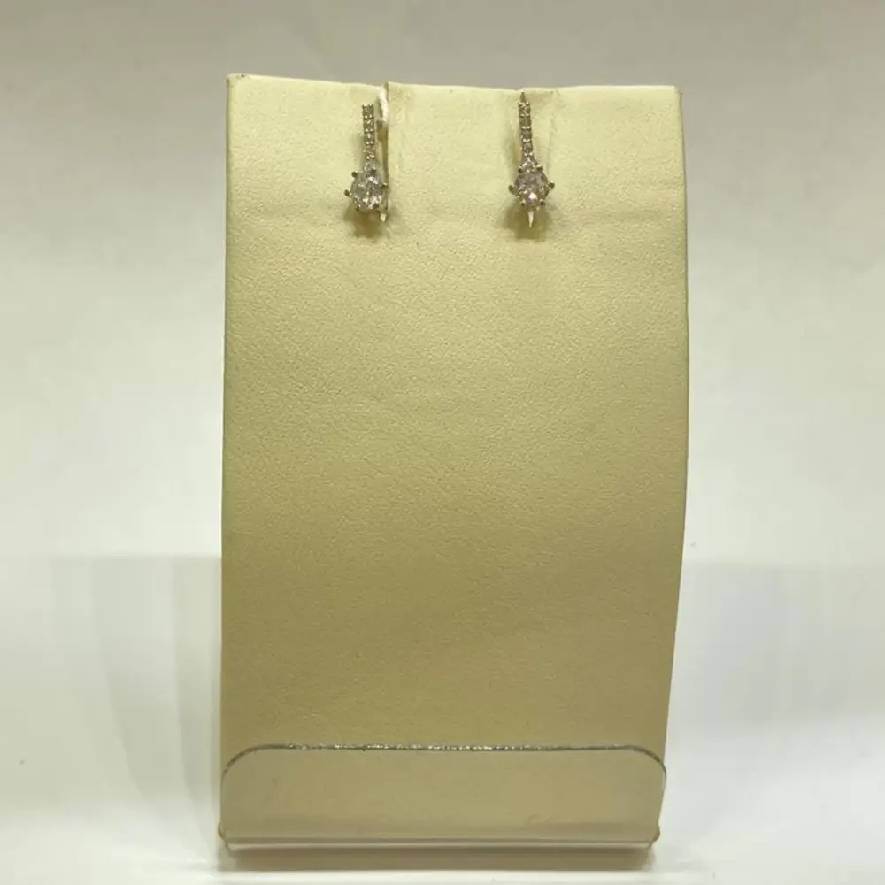 Серьги с фианитом из белого золота 585 пробы 1