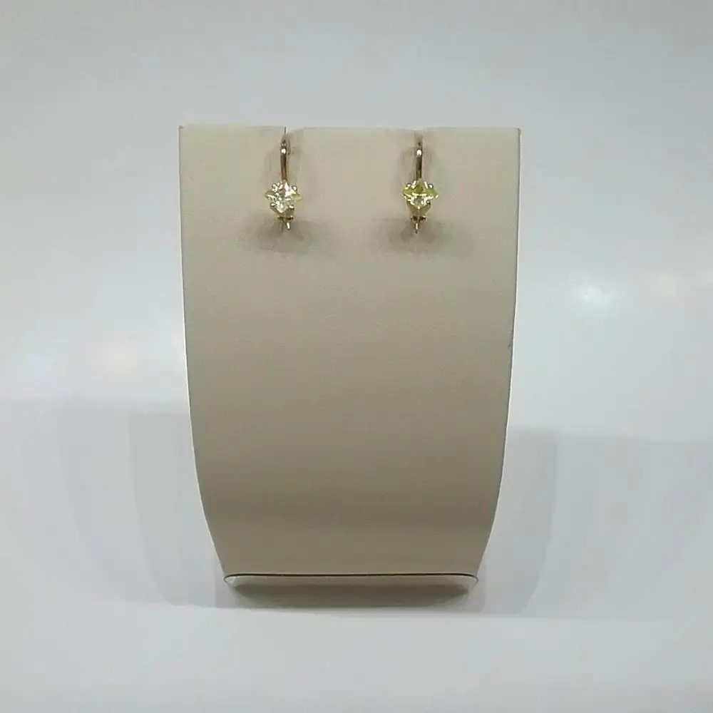 Серьги с фианитом из красного золота 585 пробы 1