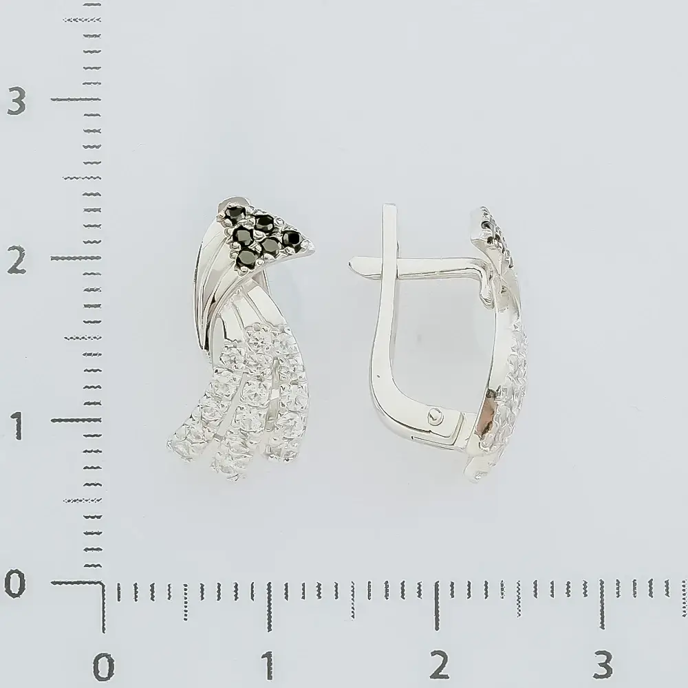 Серьги с фианитом из красного золота 585 пробы 2