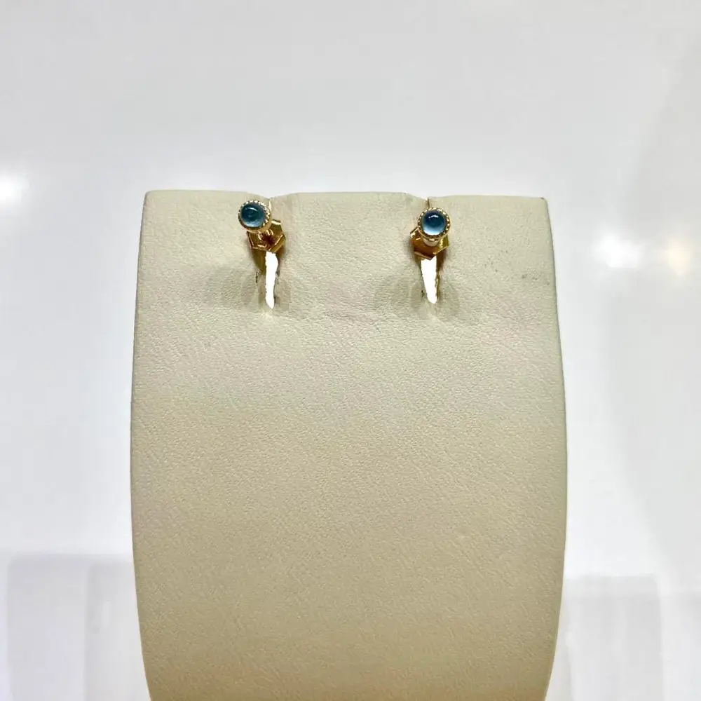 Серьги с фианитом из красного золота 585 пробы 1
