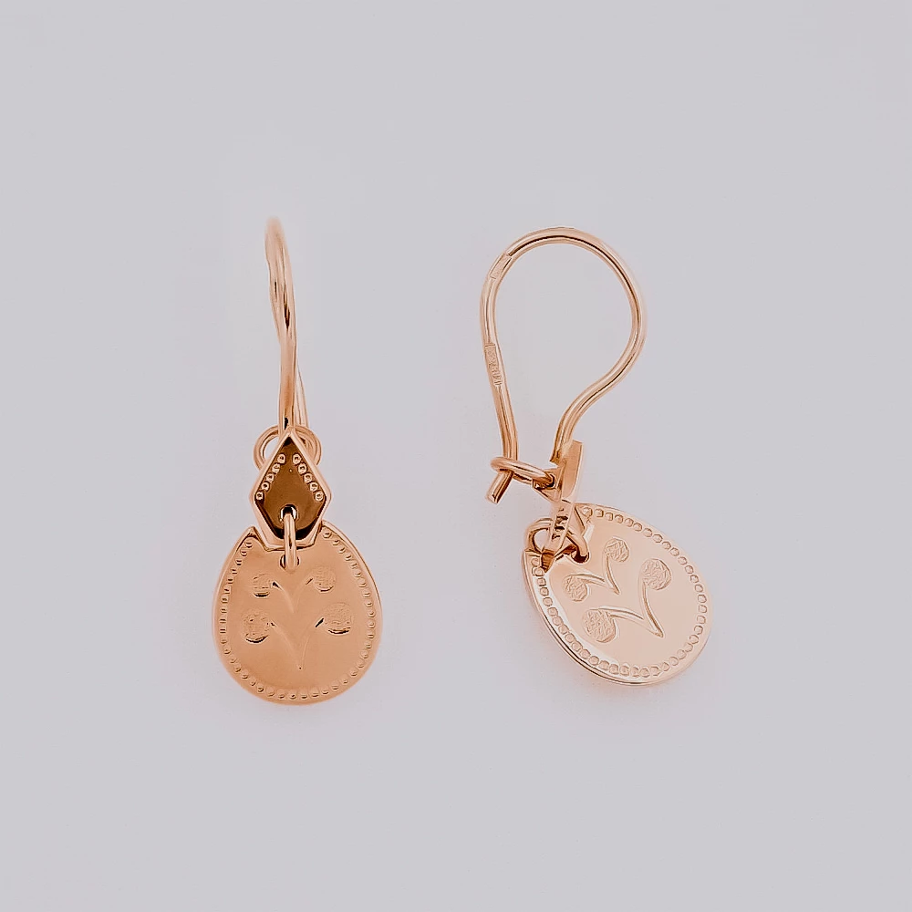 Серьги из красного золота 583 пробы