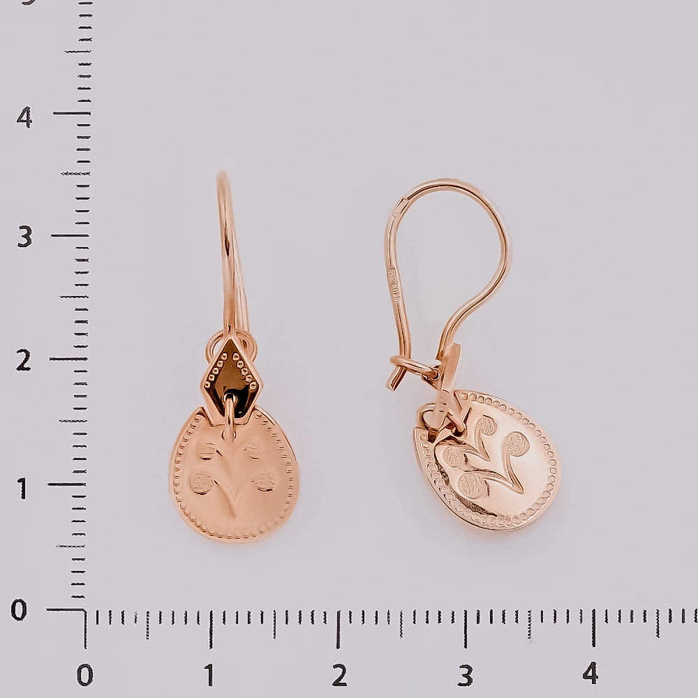 Серьги из красного золота 583 пробы